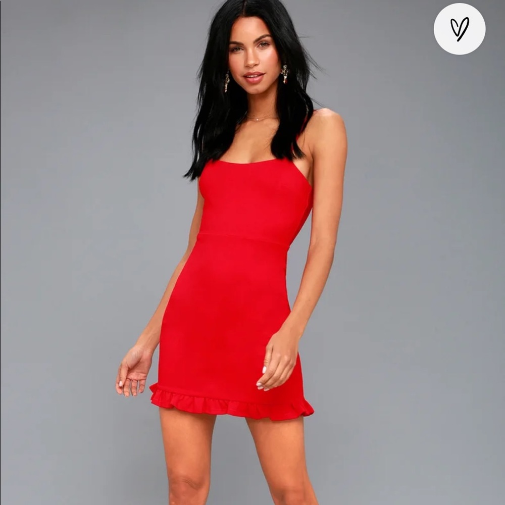Lulus Spoonful of Sass Red Bodycon Mini Dress